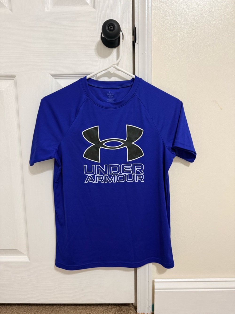 Boys Under Armour Royal Blue Athletic Tee with White Logo